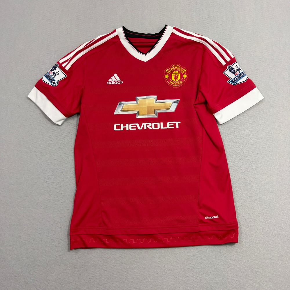 Adidas Soccer Jersey Medium Red Manchester United AC1414 Home 2015-16 EPL Patch